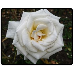 White Angular Rose Fleece Blanket (medium)  by okhismakingart