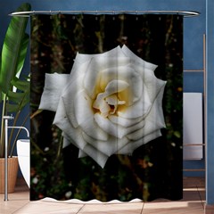 White Angular Rose Shower Curtain 60  X 72  (medium)  by okhismakingart