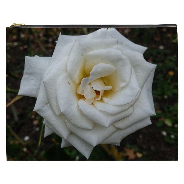 White Angular Rose Cosmetic Bag (XXXL)