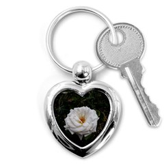 White Smooth Rose Key Chains (heart)  by okhismakingart