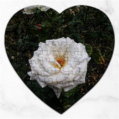 White Smooth Rose Jigsaw Puzzle (heart) by okhismakingart