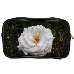 White Smooth Rose Toiletries Bag (one Side) by okhismakingart