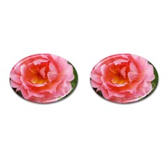 Pink Rose Cufflinks (oval) by okhismakingart