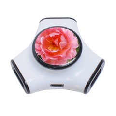 Pink Rose 3-port Usb Hub by okhismakingart