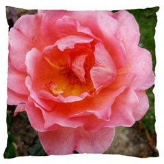 Pink Rose Large Cushion Case (two Sides) by okhismakingart