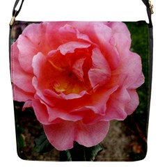 Pink Rose Flap Closure Messenger Bag (s) by okhismakingart