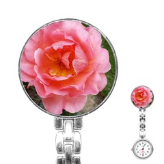 Pink Rose Stainless Steel Nurses Watch by okhismakingart