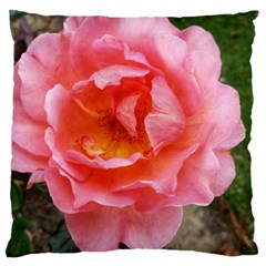 Pink Rose Large Flano Cushion Case (one Side) by okhismakingart