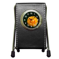 Yellow Rose Pen Holder Desk Clock by okhismakingart