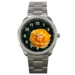 Yellow Rose Sport Metal Watch by okhismakingart