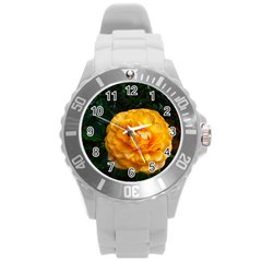 Yellow Rose Round Plastic Sport Watch (l) by okhismakingart