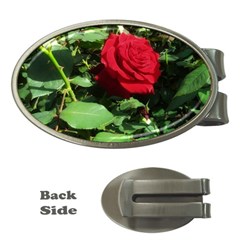 Deep Red Rose Money Clips (oval)  by okhismakingart