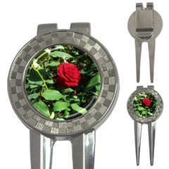 Deep Red Rose 3-in-1 Golf Divots by okhismakingart