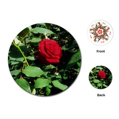 Deep Red Rose Playing Cards (round) by okhismakingart