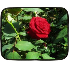 Deep Red Rose Fleece Blanket (mini) by okhismakingart