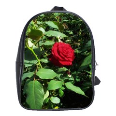 Deep Red Rose School Bag (large) by okhismakingart