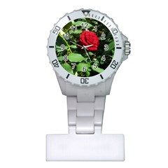 Deep Red Rose Plastic Nurses Watch by okhismakingart