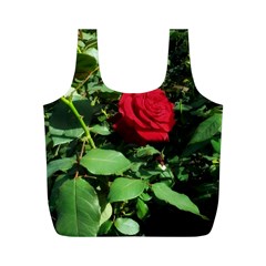 Deep Red Rose Full Print Recycle Bag (m) by okhismakingart