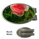 Complex Pink Rose Money Clips (Oval)  Front