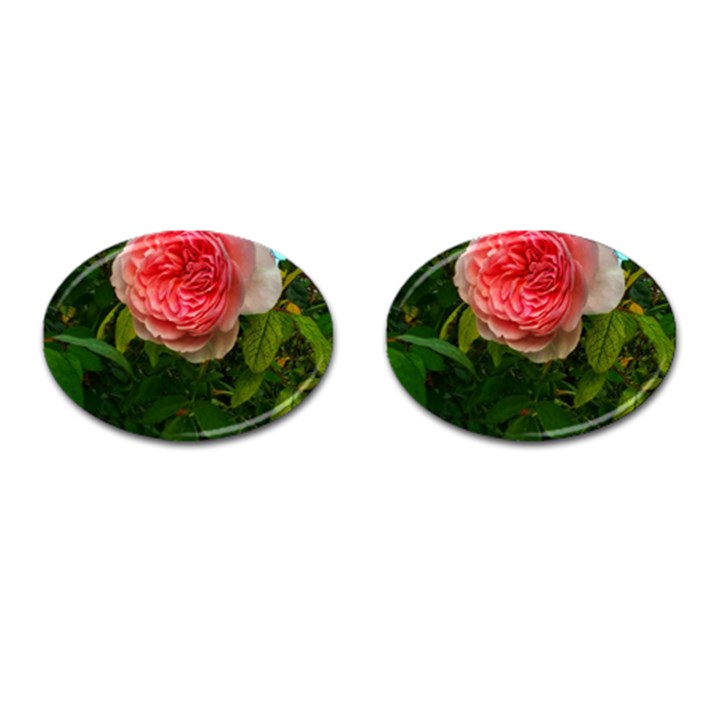 Complex Pink Rose Cufflinks (Oval)