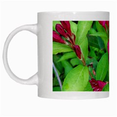 Purple Park Flowers White Mugs by okhismakingart