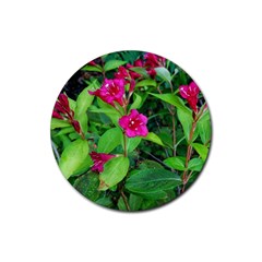 Purple Park Flowers Rubber Coaster (round)  by okhismakingart