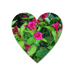 Purple Park Flowers Heart Magnet by okhismakingart