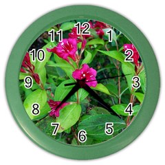 Purple Park Flowers Color Wall Clock by okhismakingart