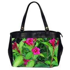 Purple Park Flowers Oversize Office Handbag (2 Sides) by okhismakingart