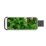 Red and White Park Flowers Portable USB Flash (One Side) Front