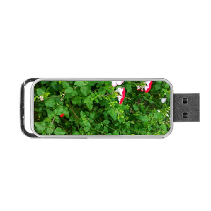 Red and White Park Flowers Portable USB Flash (One Side)