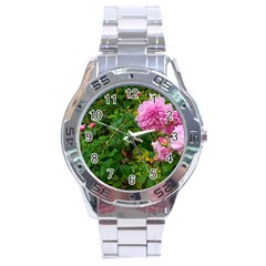 Light Pink Roses Stainless Steel Analogue Watch by okhismakingart