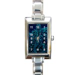 Sidewalk Flower Rectangle Italian Charm Watch Front