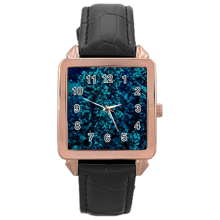 Sidewalk Flower Rose Gold Leather Watch 