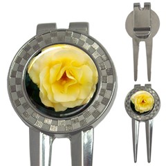 Pale Yellow Rose 3-in-1 Golf Divots by okhismakingart