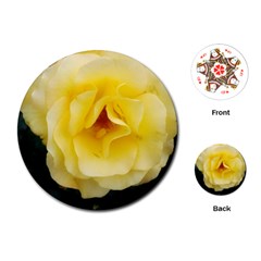 Pale Yellow Rose Playing Cards (round) by okhismakingart