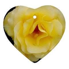 Pale Yellow Rose Heart Ornament (two Sides) by okhismakingart