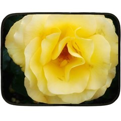 Pale Yellow Rose Fleece Blanket (mini) by okhismakingart