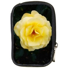 Pale Yellow Rose Compact Camera Leather Case by okhismakingart