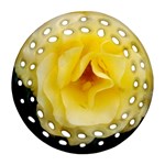 Pale Yellow Rose Round Filigree Ornament (Two Sides) Front