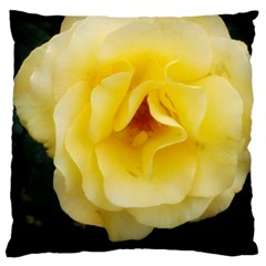 Pale Yellow Rose Large Cushion Case (two Sides) by okhismakingart