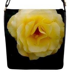 Pale Yellow Rose Flap Closure Messenger Bag (s) by okhismakingart