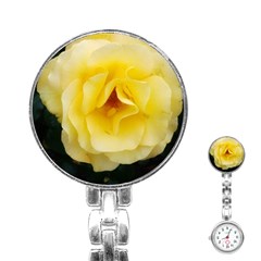 Pale Yellow Rose Stainless Steel Nurses Watch by okhismakingart