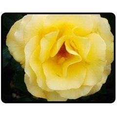 Pale Yellow Rose Double Sided Fleece Blanket (medium)  by okhismakingart