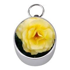 Pale Yellow Rose Mini Silver Compasses by okhismakingart