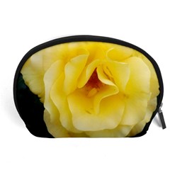 Pale Yellow Rose Accessory Pouch (large) by okhismakingart