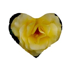 Pale Yellow Rose Standard 16  Premium Flano Heart Shape Cushions by okhismakingart