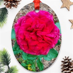 Folded Red Rose Ornament (oval) by okhismakingart