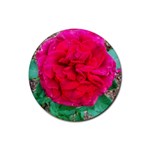 Folded Red Rose Rubber Round Coaster (4 pack)  Front