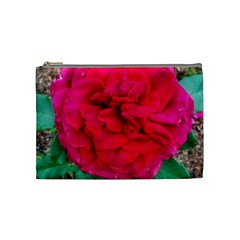 Folded Red Rose Cosmetic Bag (medium) by okhismakingart